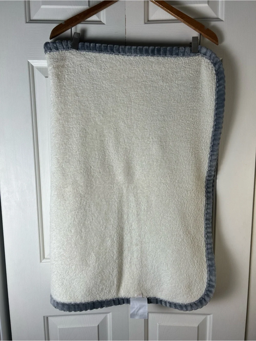 SL Home Fashions Sheep Lamb Moon Stars Baby Blanket Cream Gray Edge Ribbed Trim